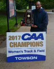Celebrating Towson’s 2017 CAA Championship.